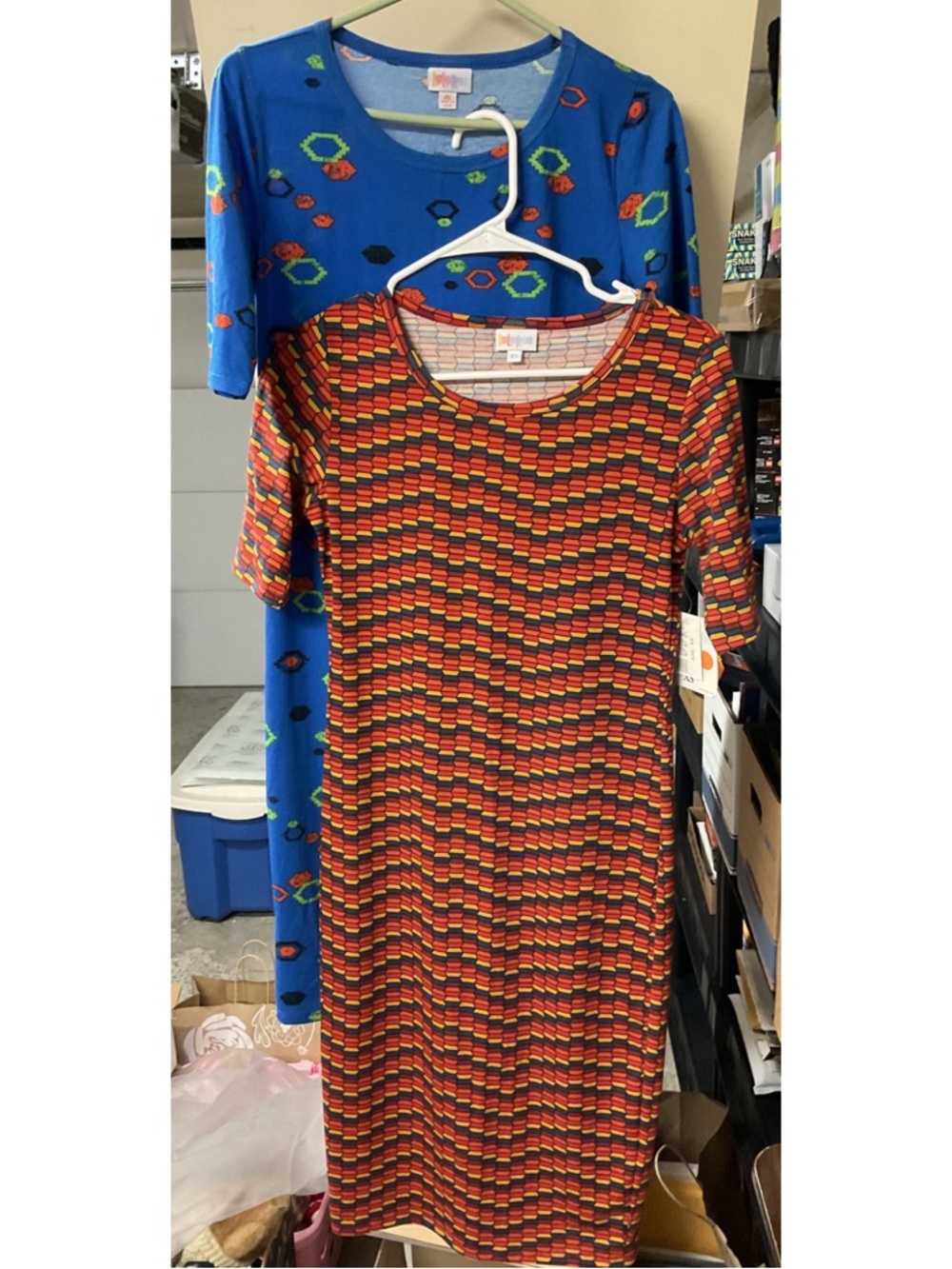 Lot of 2 LulaRoe JULIA Short-Sleeve Pullover Dress XS NWTs